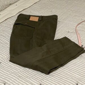Duluth Trading Olive Green Stovepipe Ankle Pants 12